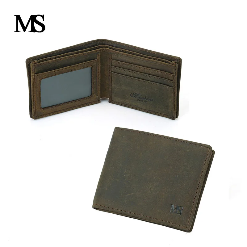 High Quality Men Wallets Brand Vintage Genuine Leather Cowhide Short Bifold Men's Wallet Crazy Horse Leather Purse Card Holder
High Quality Men Wallets Brand Vintage Genuine Leather Cowhide Short Bifold Men's Wallet Crazy Horse Leather Purse Card Holder