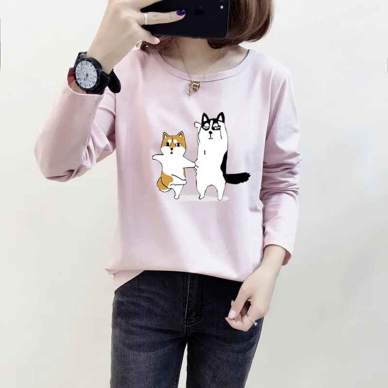 Dreamlikelin HarajukuT Shirt Spring Autumn Long Sleeve T-shirts for Women Funny Dancing Dogs Husky Print Spring Tees For Girls
Dreamlikelin HarajukuT Shirt Spring Autumn Long Sleeve T-shirts for Women Funny Dancing Dogs Husky Print Spring Tees For Girls
