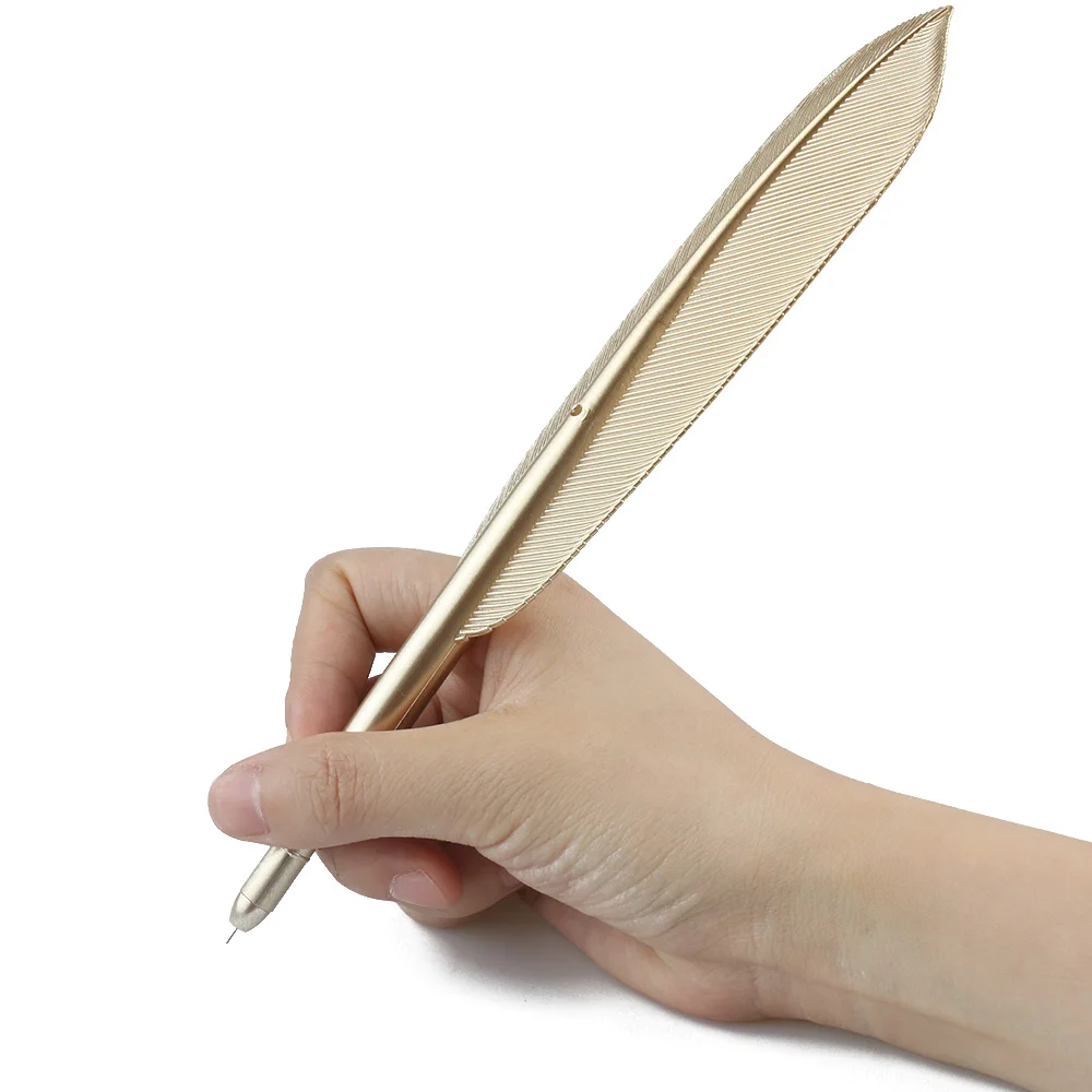 2Pcs New Retro Creative Feather Durable Smooth Metal Handle Black Ink Neutral Pen Personality Writing Stationery Supplies
2Pcs New Retro Creative Feather Durable Smooth Metal Handle Black Ink Neutral Pen Personality Writing Stationery Supplies