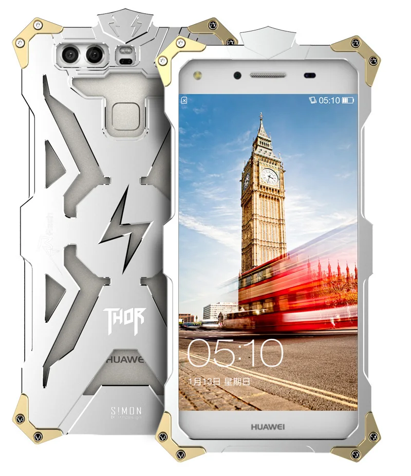 

Luxury Thor Metal Aluminum Case For Huawei P10 P9 P8 Lite Plus Shockproof Tough Armor Back Case Cover For Huawei Mate7 8 9 S Pro