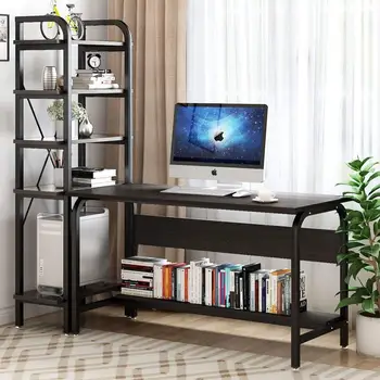 Computer Desk with Shelf, 2 Piece Study Writing Table Workstation 5-Tier Bookshelf Set for Home Office
Computer Desk with Shelf, 2 Piece Study Writing Table Workstation 5-Tier Bookshelf Set for Home Office