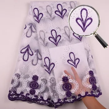 African Cotton Lace With Stones High Quality Milk Silk Lace Fabric For Women Clothes Embroidery Mesh Lace Fabric 5 Yards A1590 
African Cotton Lace With Stones High Quality Milk Silk Lace Fabric For Women Clothes Embroidery Mesh Lace Fabric 5 Yards A1590
