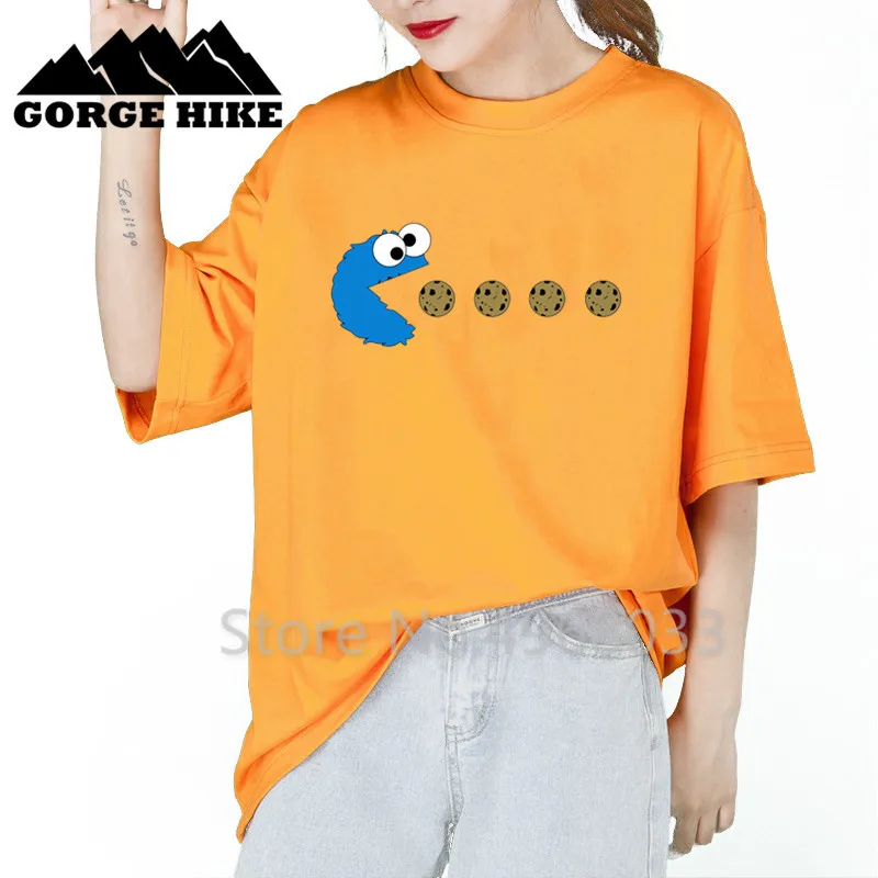 Gingerbread Sesame Cookie Monster Women Short Sleeve T-shirt Street Spoof Female Cotton T shirt Femme Love Food Girl Just Eat It
Gingerbread Sesame Cookie Monster Women Short Sleeve T-shirt Street Spoof Female Cotton T shirt Femme Love Food Girl Just Eat It