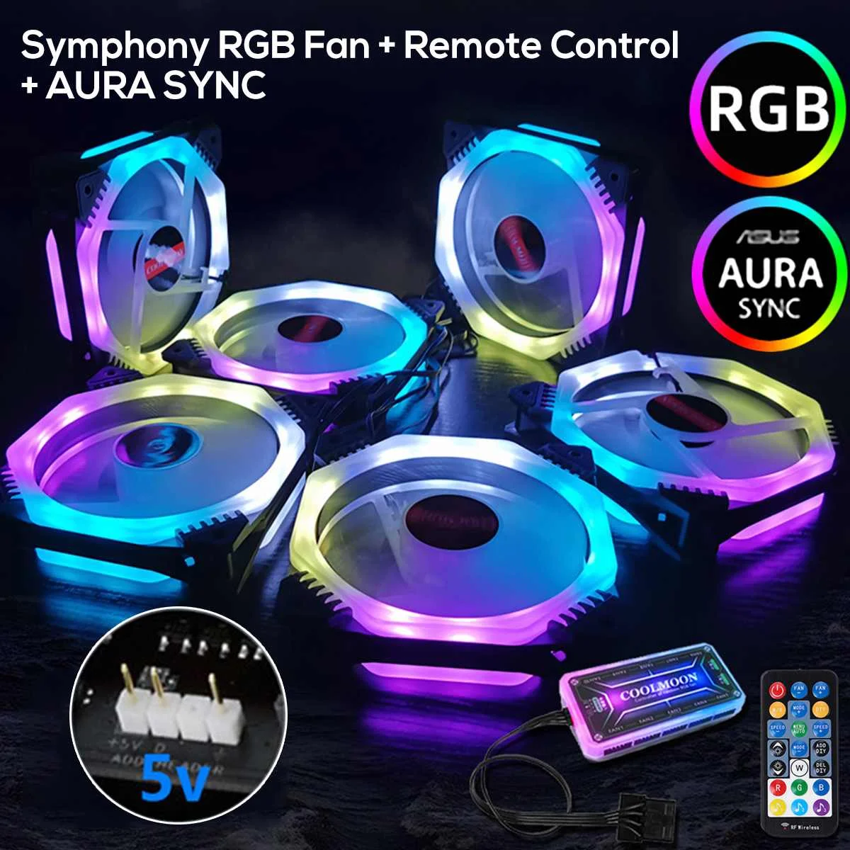 Upgraded 6pcs PC Computer Case Fans Cooling 120mm RGB Fan Cooler Symphony AURA SYNC Remote Control Music Induction Control
Upgraded 6pcs PC Computer Case Fans Cooling 120mm RGB Fan Cooler Symphony AURA SYNC Remote Control Music Induction Control