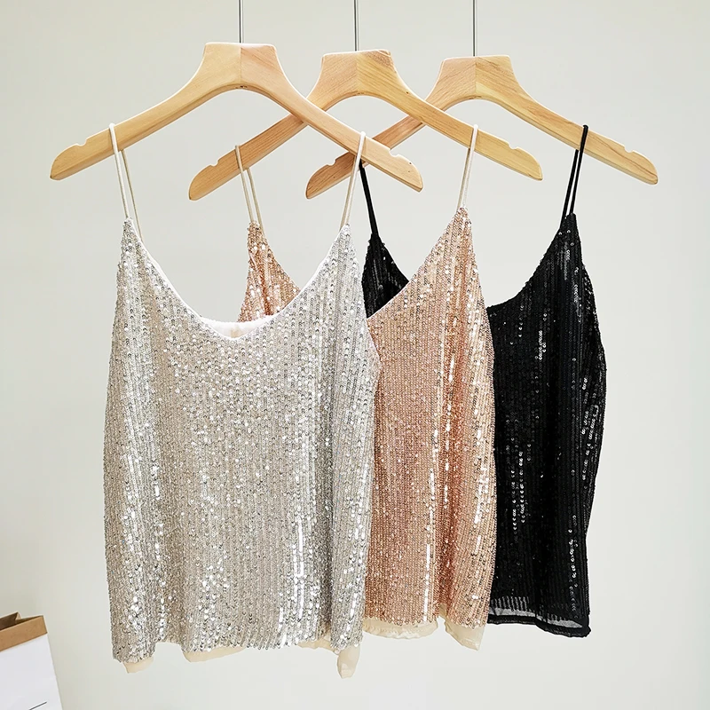 2019 Fashion Summer Sequined Tops Camisole Cami Women Sexy Club Tank Tops Female Streetwear underwear women haut femme
2019 Fashion Summer Sequined Tops Camisole Cami Women Sexy Club Tank Tops Female Streetwear underwear women haut femme