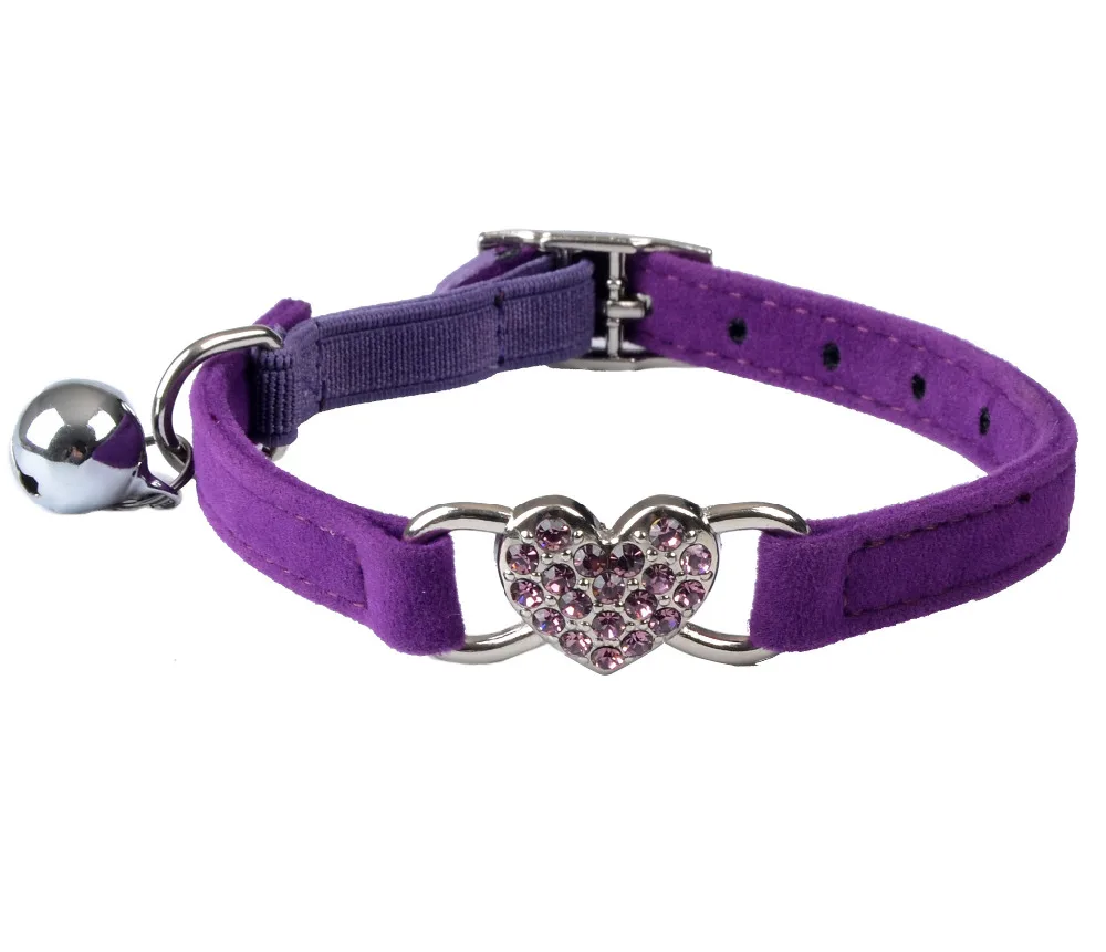 Fashion Rhinestone Heart Soft Velvet Dog Collar Cute Bell Flocking Cat Collars for Small Dog Cat Pet
Fashion Rhinestone Heart Soft Velvet Dog Collar Cute Bell Flocking Cat Collars for Small Dog Cat Pet