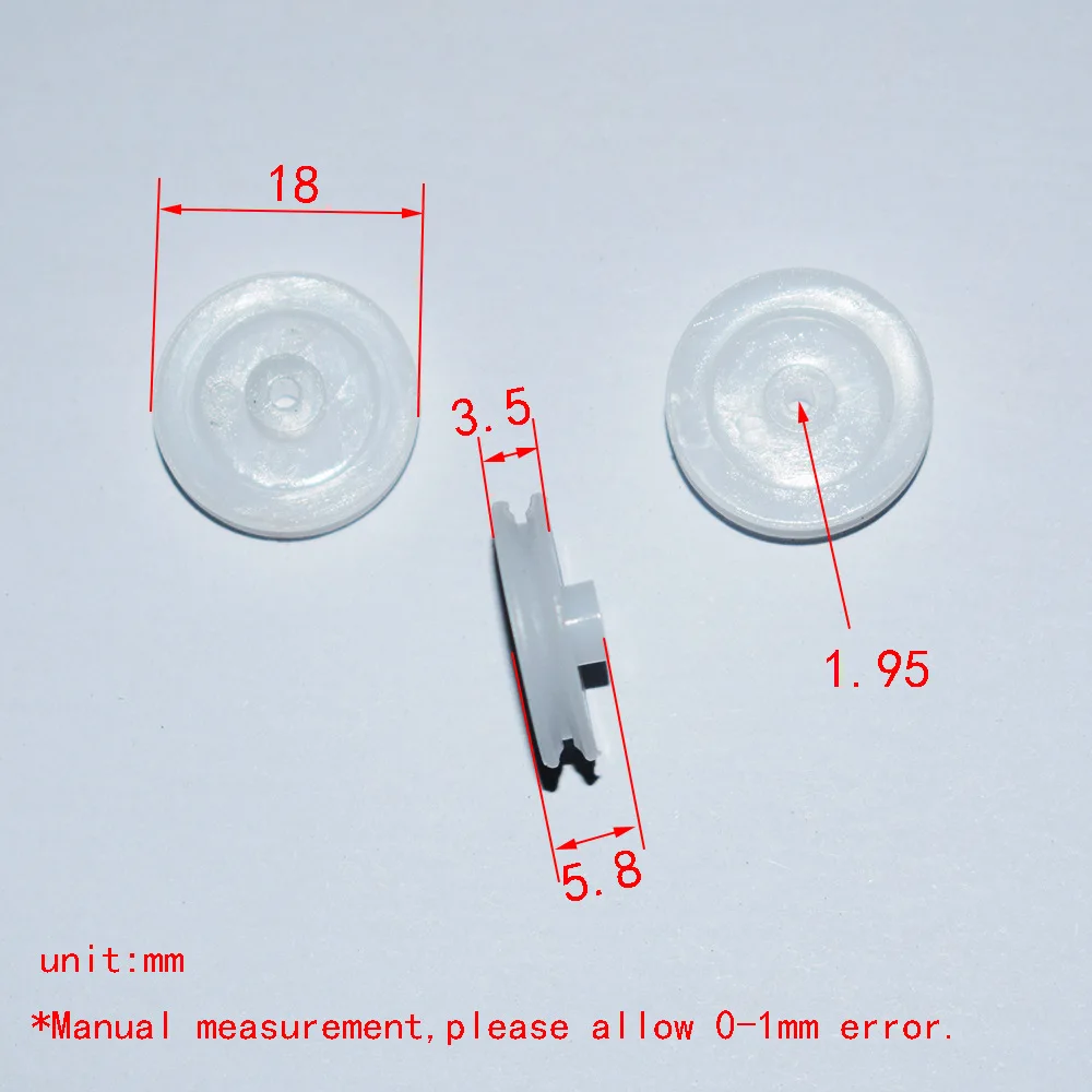30pcs 18x2mm plastic Pulley dron rc car plane robot kids toys for boys diy baby accessories montessori juguetes nero P182A
30pcs 18x2mm plastic Pulley dron rc car plane robot kids toys for boys diy baby accessories montessori juguetes nero P182A