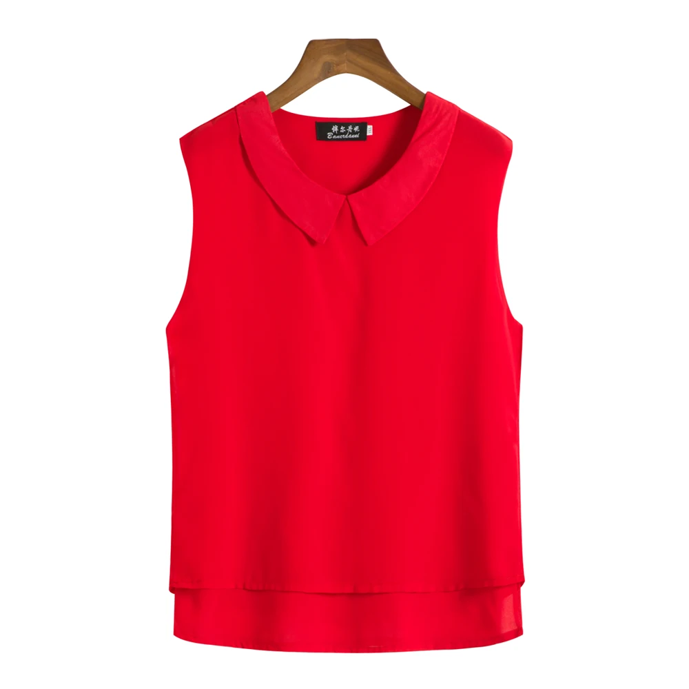 2019 Fashion Brand Women's blouse Summer sleeveless Chiffon shirt Peter Pan Collar Casual blouse Plus Size 5XL Loose Female Top
2019 Fashion Brand Women's blouse Summer sleeveless Chiffon shirt Peter Pan Collar Casual blouse Plus Size 5XL Loose Female Top