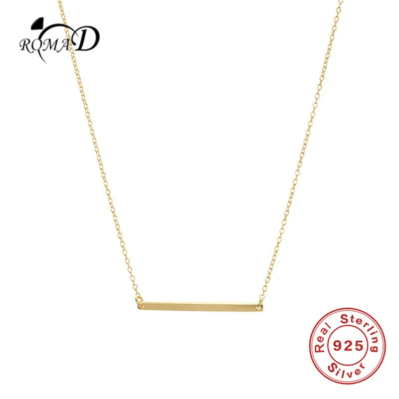 Romad 925 Sterling Silver Stick Pendant Necklace Simple Classic Long Link Chain Square Necklaces Gold Color Jewelry for Women
Romad 925 Sterling Silver Stick Pendant Necklace Simple Classic Long Link Chain Square Necklaces Gold Color Jewelry for Women