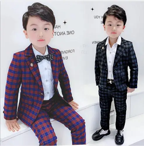 Summer plaid suit for boy Single Breasted boys suits for weddings costume enfant garcon marriage boys suit pants 2pcs/sets
Summer plaid suit for boy Single Breasted boys suits for weddings costume enfant garcon marriage boys suit pants 2pcs/sets