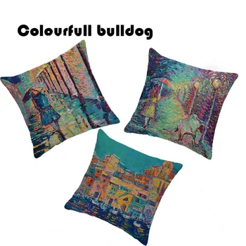 Oil Painting Style City Building Pillowcase Couple Umbrella Big Ben Bridge Decoration Pillow Home Sofa Chair Pillow Cover 45*45
Oil Painting Style City Building Pillowcase Couple Umbrella Big Ben Bridge Decoration Pillow Home Sofa Chair Pillow Cover 45*45
