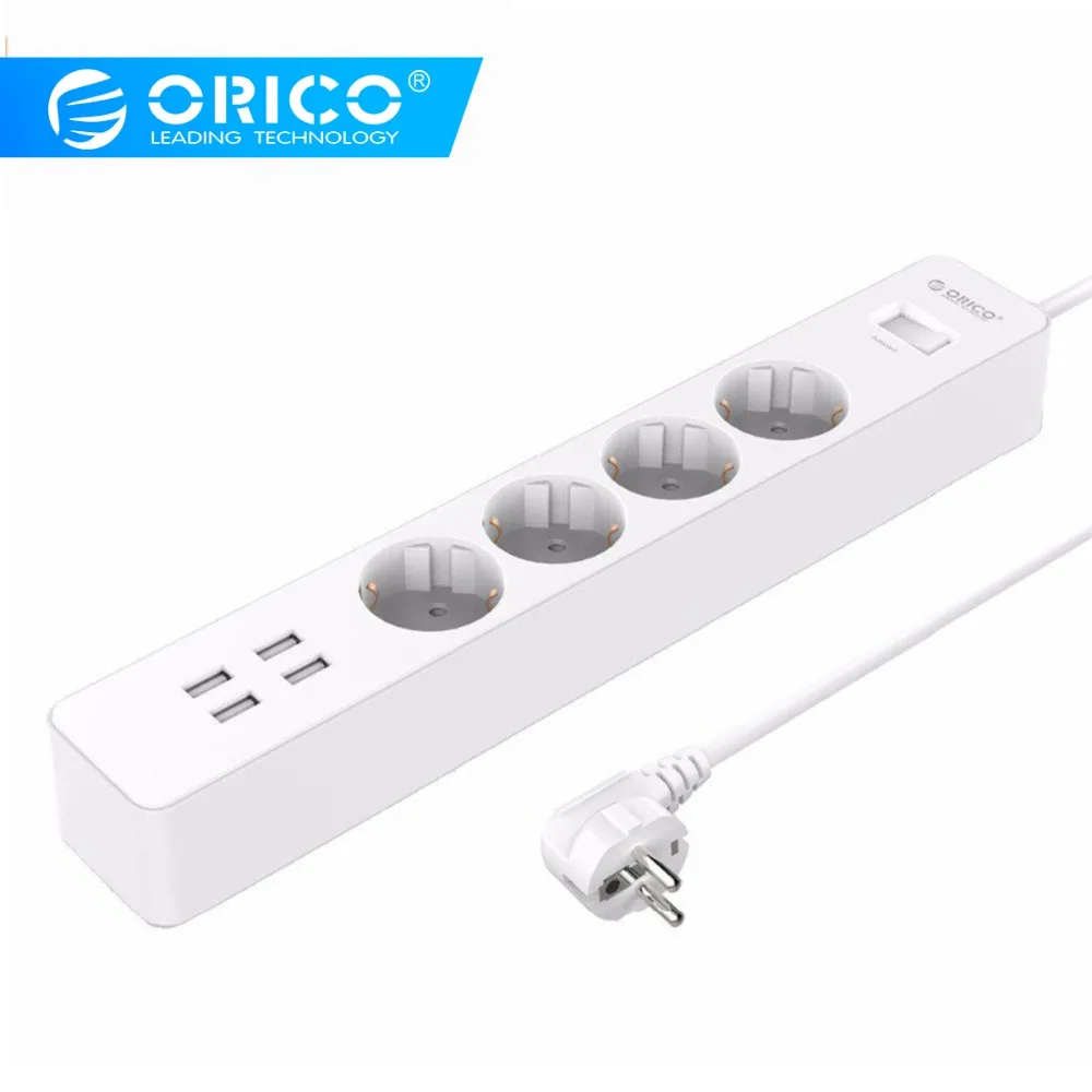 ORICO USB Power Strip Smart EU Electrical Plug Socket Extension adapter EU Plug Surge Protector 4 AC Outlets 4 USB Charging Port
ORICO USB Power Strip Smart EU Electrical Plug Socket Extension adapter EU Plug Surge Protector 4 AC Outlets 4 USB Charging Port