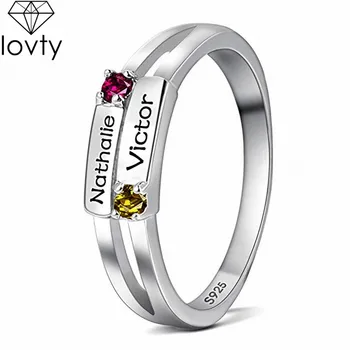 lovty Customized Women's Birthstone Ring Engrave Name Promise Ring Family Ring for Mother Fashion Jewelry Dropshipping
lovty Customized Women's Birthstone Ring Engrave Name Promise Ring Family Ring for Mother Fashion Jewelry Dropshipping