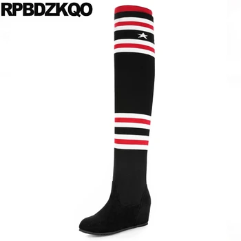 Knit Shoes Slim Stretch Wedge Sock Knee High Hidden Black 10 Designer Heel Over The Slip On Long Thigh Boots For Plus Size Women
Knit Shoes Slim Stretch Wedge Sock Knee High Hidden Black 10 Designer Heel Over The Slip On Long Thigh Boots For Plus Size Women