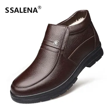 Men Boots Warm Fur Leather Ankle Boots Male British Style Father Gift Winter Black Brown High Top Shoes Comfortable Shoes D0459
Men Boots Warm Fur Leather Ankle Boots Male British Style Father Gift Winter Black Brown High Top Shoes Comfortable Shoes D0459