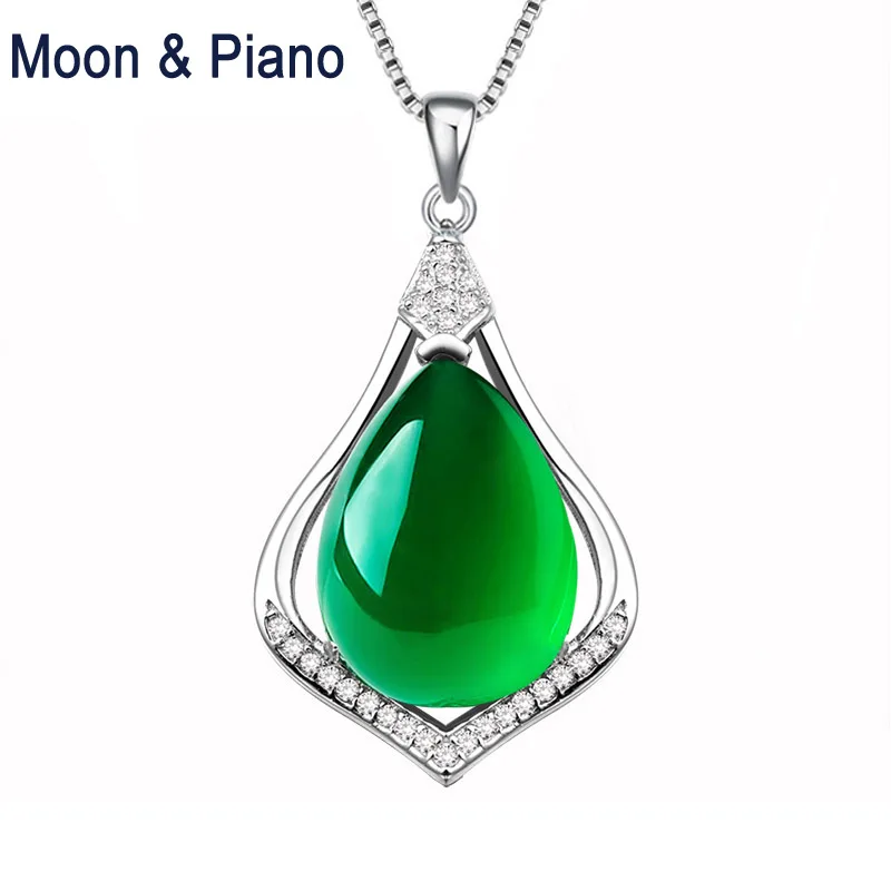 Green Chalcedony 925 Sterling Chain Necklace Classic Natural Stone Pendant Necklaces for Women Wedding Party Jewelry Gifts
Green Chalcedony 925 Sterling Chain Necklace Classic Natural Stone Pendant Necklaces for Women Wedding Party Jewelry Gifts