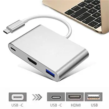 3-In-1 USB 3.0 Type-C to HDMI+USB3.0+Type-C Female Multiport Adapter Type C to USB 3.0 4K HDMI Converter Cable 3B30
3-In-1 USB 3.0 Type-C to HDMI+USB3.0+Type-C Female Multiport Adapter Type C to USB 3.0 4K HDMI Converter Cable 3B30