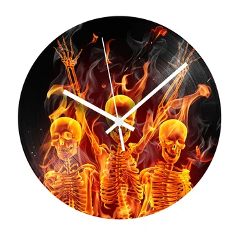 Fire Skull Vinyl Record Clock Modern Mute Mechanism 12'' Skeleton Retro Wall Clock for Living Room Decorative Clocks Home Decor 
Fire Skull Vinyl Record Clock Modern Mute Mechanism 12'' Skeleton Retro Wall Clock for Living Room Decorative Clocks Home Decor