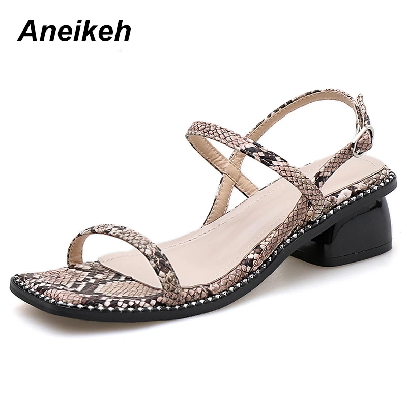 Aneikeh 2019 Summer New Ladies Sandals Casual Fashion Snake Rivet Buckle Open Toe Square With High Heel Roman Style Sandals
Aneikeh 2019 Summer New Ladies Sandals Casual Fashion Snake Rivet Buckle Open Toe Square With High Heel Roman Style Sandals
