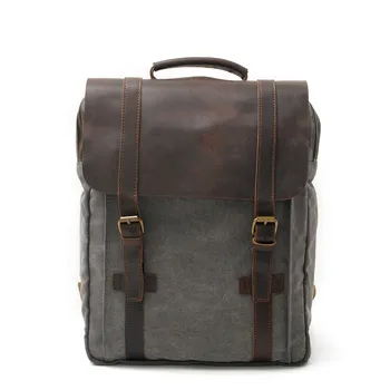 Canvas + Cow Leather Vintage Men Shoulder Backpack Waterproof Traveling School Bag Large Laptop Daypack College Bookbag Grey
Canvas + Cow Leather Vintage Men Shoulder Backpack Waterproof Traveling School Bag Large Laptop Daypack College Bookbag Grey