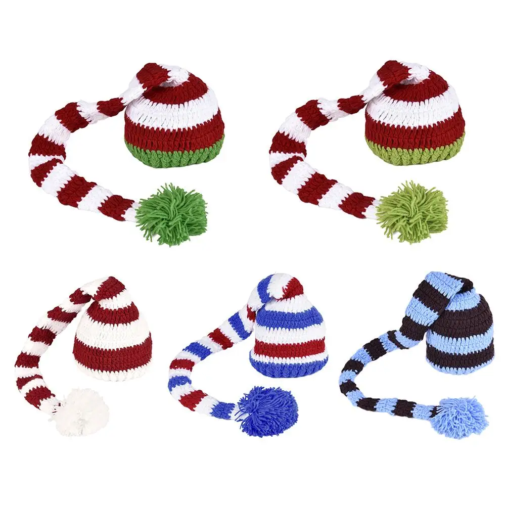 Newborns Babies Hand Wool Knitting Hat Green Red Crochet ELF Long Tail Christmas Pom-pom Hat Photography Props Handmade Gifts
Newborns Babies Hand Wool Knitting Hat Green Red Crochet ELF Long Tail Christmas Pom-pom Hat Photography Props Handmade Gifts