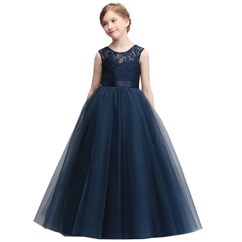 Новинка 2019 года кружевное платье принцессы для девочек бальное с пышными