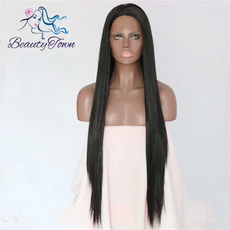 BeautyTown Handmade Long Natural Straight Black Glueless Heat Resistant Daily Makeup Synthetic Lace Front Wigs for Women
BeautyTown Handmade Long Natural Straight Black Glueless Heat Resistant Daily Makeup Synthetic Lace Front Wigs for Women