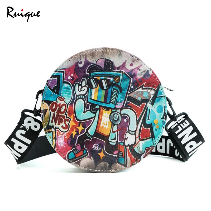 Ruique Fashion Round Shaped Shoulder Bag Girls Individuality Graffiti Printing Crossbody Bag Ladies Harajuku Style Messenger Bag
Ruique Fashion Round Shaped Shoulder Bag Girls Individuality Graffiti Printing Crossbody Bag Ladies Harajuku Style Messenger Bag