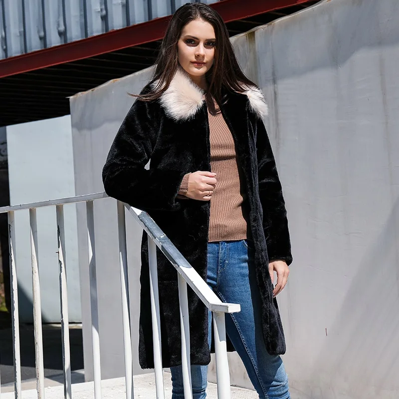 Thicken Faux Fur Long Coat Women Winter Autumn Black Fur Collar Overcoat Long Sleeve Outwear Fashion Slim Warm Coat
Thicken Faux Fur Long Coat Women Winter Autumn Black Fur Collar Overcoat Long Sleeve Outwear Fashion Slim Warm Coat