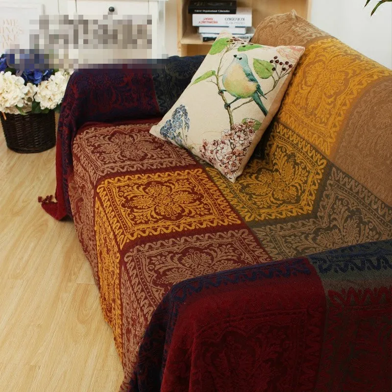 100 Cotton Thread Bohemian White Daisy Throw Single Double Size Sofa American Style Chenille Blending Boho Blanket Scotland Thicken Plaid Bed Spread Throw Sofa Cover Free
