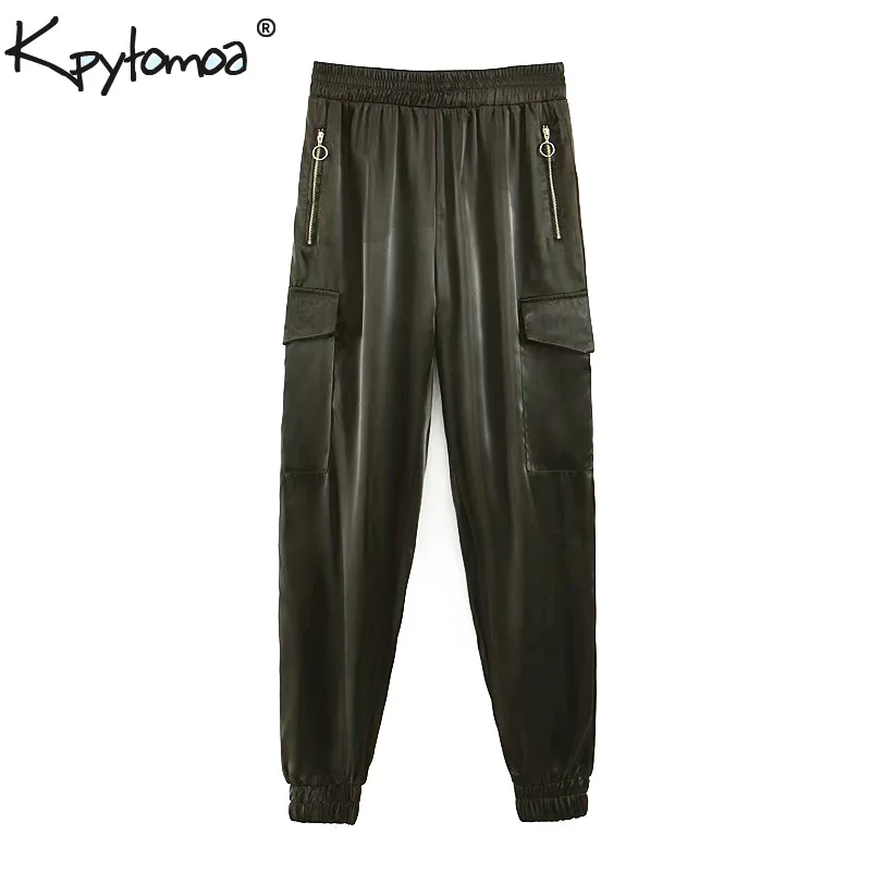Vintage Stylish Pockets Cargo Pants Women 2019 Fashion Elastic Waist Zipper Ladies Streetwear Trousers Casual Pantalon Mujer
Vintage Stylish Pockets Cargo Pants Women 2019 Fashion Elastic Waist Zipper Ladies Streetwear Trousers Casual Pantalon Mujer