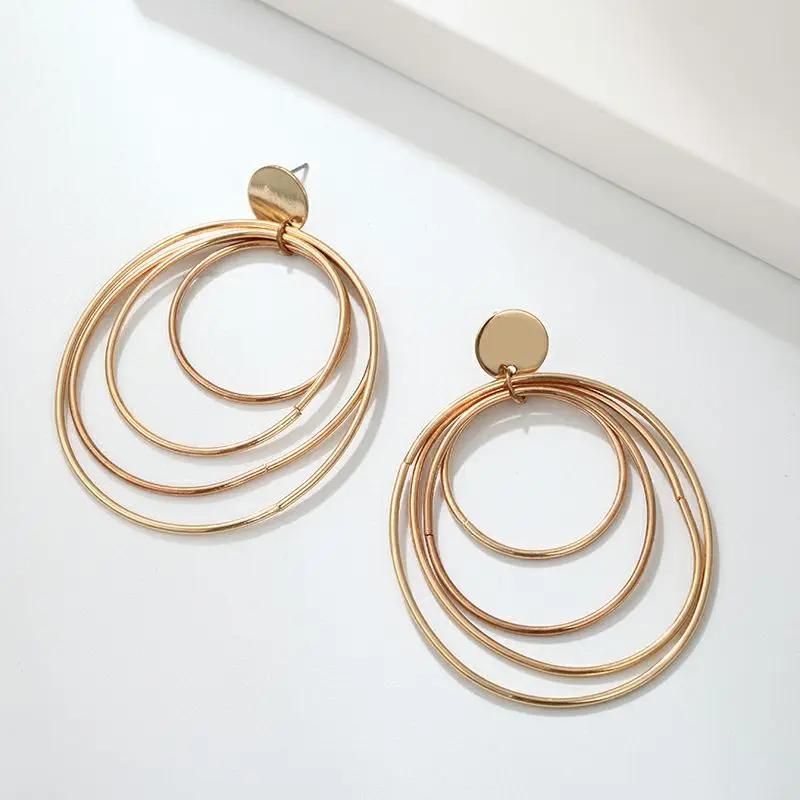 TMXK angel Fashion earrings gold 4 layer round geometric elements new earrings female classic ear jewelry gift ez210
TMXK angel Fashion earrings gold 4 layer round geometric elements new earrings female classic ear jewelry gift ez210