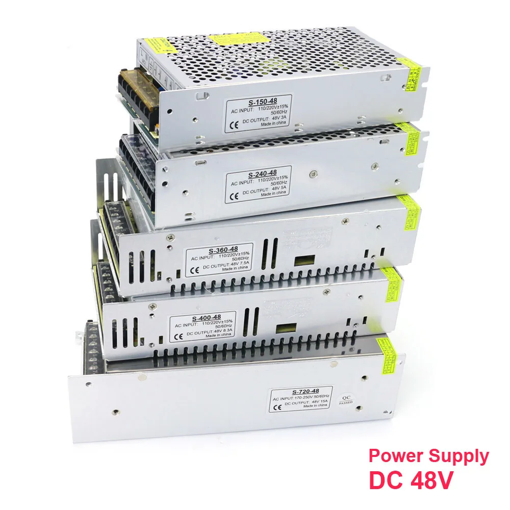 

Ac to Dc 48V 3A 5A 7.5A 10A 15A 20A 150W 240W 360W 400W 500W 600W 720W 800W 1000W Switching Power Supply for Led Lights