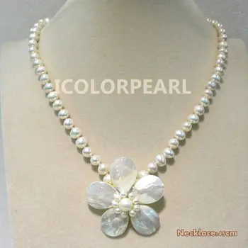 WEICOLOR Lovely White Shell Flower And 6-7mm Nearround Shiny Freshwater Pearl Choker/Necklace . Nice Gift For Your Girls!
WEICOLOR Lovely White Shell Flower And 6-7mm Nearround Shiny Freshwater Pearl Choker/Necklace . Nice Gift For Your Girls!