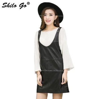 Fashion Street Women's Loose strap V-Neck Formal office Sheepskin Genuine Leather straight dress Ladies Concise dress
Fashion Street Women's Loose strap V-Neck Formal office Sheepskin Genuine Leather straight dress Ladies Concise dress