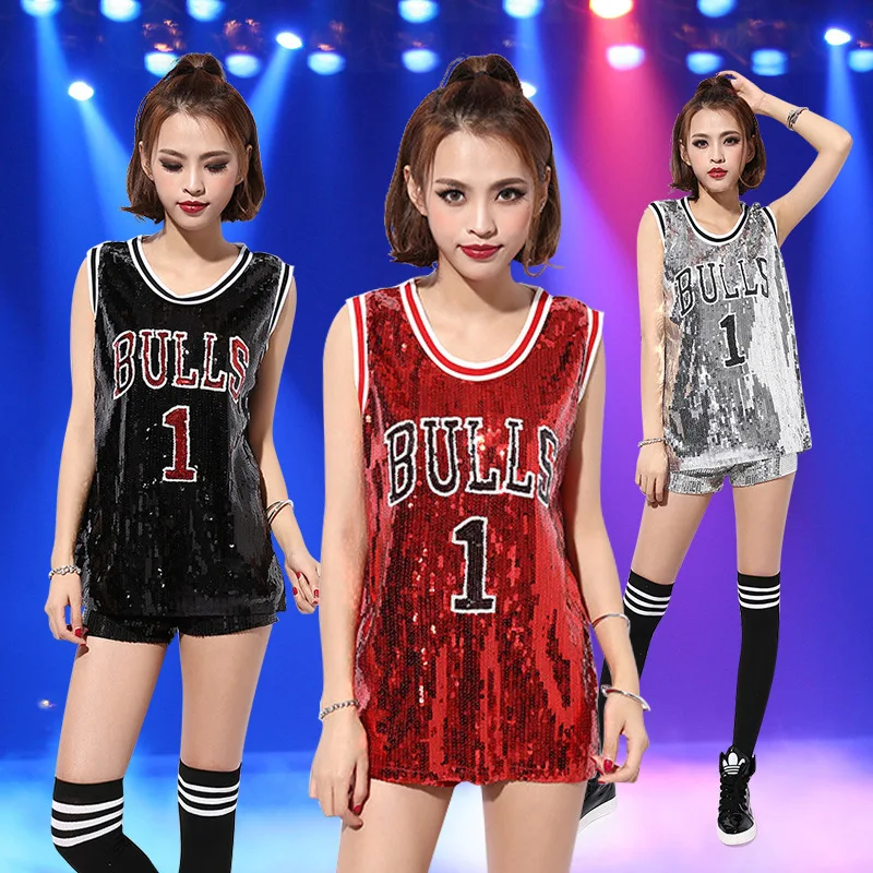 New Sequins DS Tops Costumes For Women Girls Singers Hip-hop Dance Jazz Stage Wear Womens Bulls 1 Paillette T-shirt Wholesale
New Sequins DS Tops Costumes For Women Girls Singers Hip-hop Dance Jazz Stage Wear Womens Bulls 1 Paillette T-shirt Wholesale