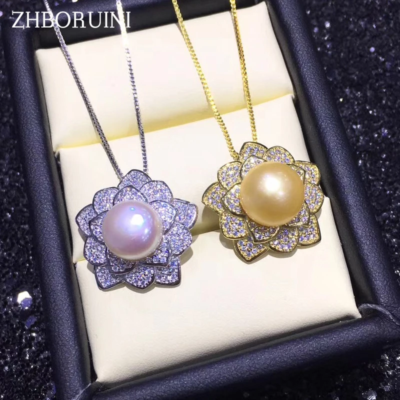 ZHBORUINI Fashion Pearl Necklace Pearl Jewelry Natural Freshwater Pearl Pendants Flower 925 Sterling Silver Jewelry For Women
ZHBORUINI Fashion Pearl Necklace Pearl Jewelry Natural Freshwater Pearl Pendants Flower 925 Sterling Silver Jewelry For Women
