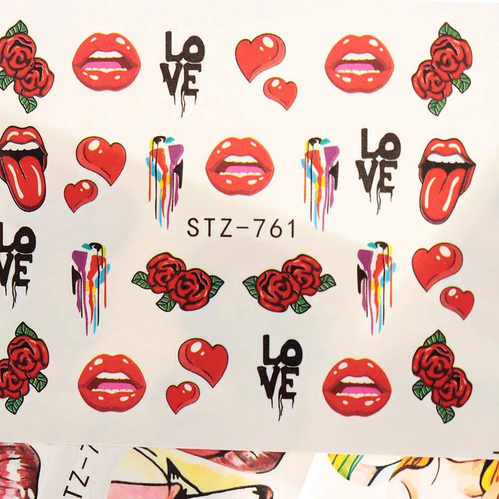 9pcs/set Nail Stickers Sexy Lips Cool Girl Water Decals Wraps Cartoon Sliders For Nail Decoration Manicure Colorful Beauty Tip
9pcs/set Nail Stickers Sexy Lips Cool Girl Water Decals Wraps Cartoon Sliders For Nail Decoration Manicure Colorful Beauty Tip