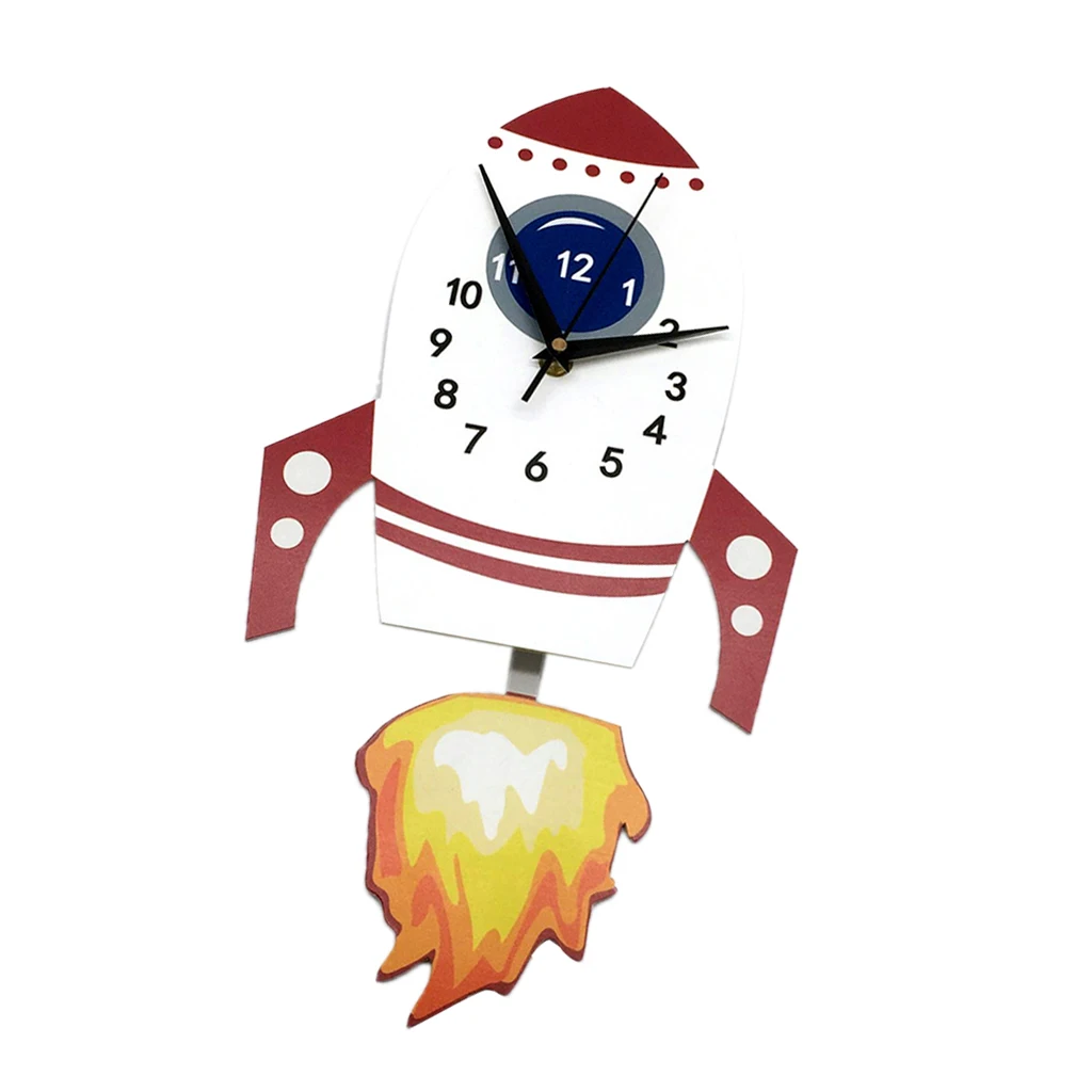 Japanese Adorable Pendulum Clock Funny Crafts Swinging Tail Wall Clock Kit for Kid's Nursery Children's Bedroom Decor
