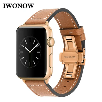 Genuine Cow Leather Watchband for iWatch Apple Watch 38mm 40mm 42mm 44mm Series 1 2 3 4 5 Band Steel Butterfly Clasp Strap Belt
Genuine Cow Leather Watchband for iWatch Apple Watch 38mm 40mm 42mm 44mm Series 1 2 3 4 5 Band Steel Butterfly Clasp Strap Belt