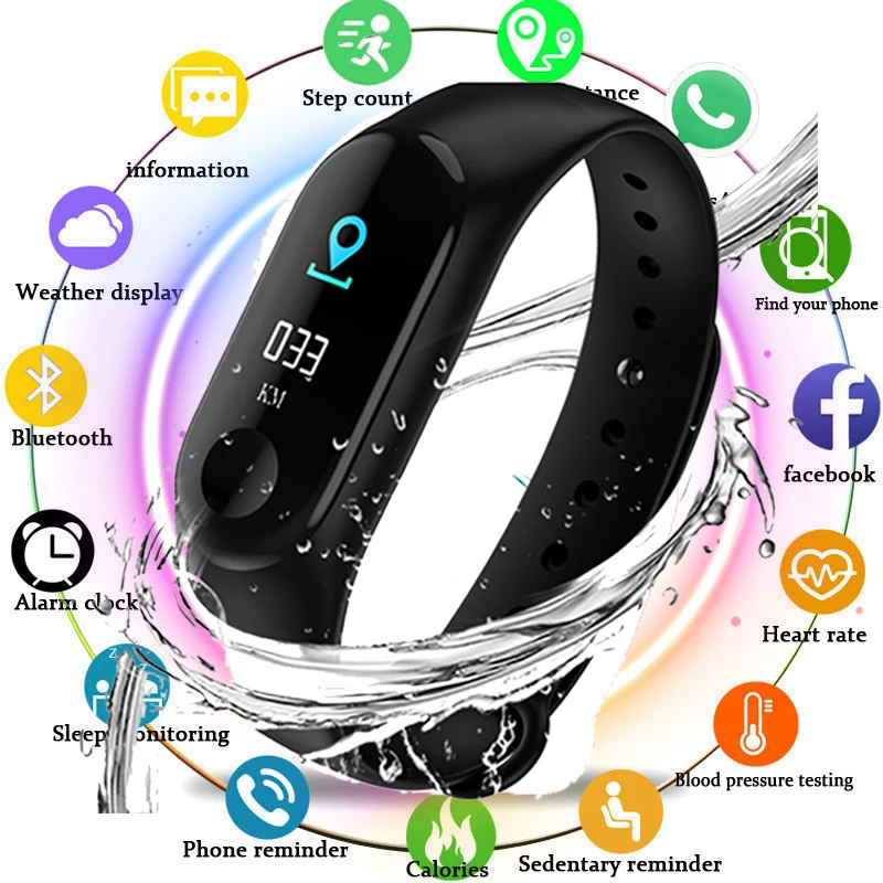 M3 Plus Sports Fitness Smart Bracelet Blood Pressure & Heart Rate Monitor Smart Band Wristband Step Counter Watch PK Mi Band 3
M3 Plus Sports Fitness Smart Bracelet Blood Pressure & Heart Rate Monitor Smart Band Wristband Step Counter Watch PK Mi Band 3