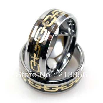 Free Shipping!Wholesales Cheap Price Promotion Sales! USA Hot Selling Men's Tungsten Wedding Ring With New Gold Chain Link Inlay
Free Shipping!Wholesales Cheap Price Promotion Sales! USA Hot Selling Men's Tungsten Wedding Ring With New Gold Chain Link Inlay