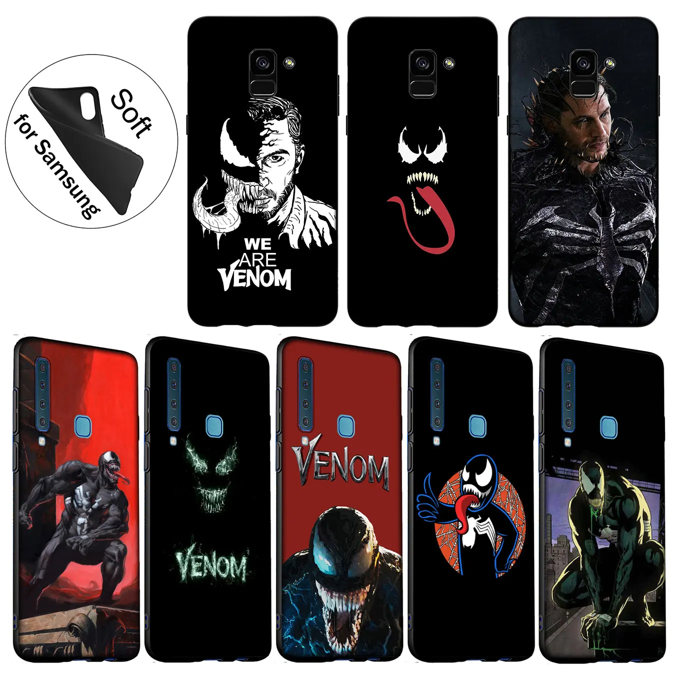 IYICAO Marvel Venom Soft Silicone Cover Case for Samsung Galaxy A6 Plus A9 A8 A7 2018 A3 A5 2016 2017 Black Cases Note 9 8 
IYICAO Marvel Venom Soft Silicone Cover Case for Samsung Galaxy A6 Plus A9 A8 A7 2018 A3 A5 2016 2017 Black Cases Note 9 8