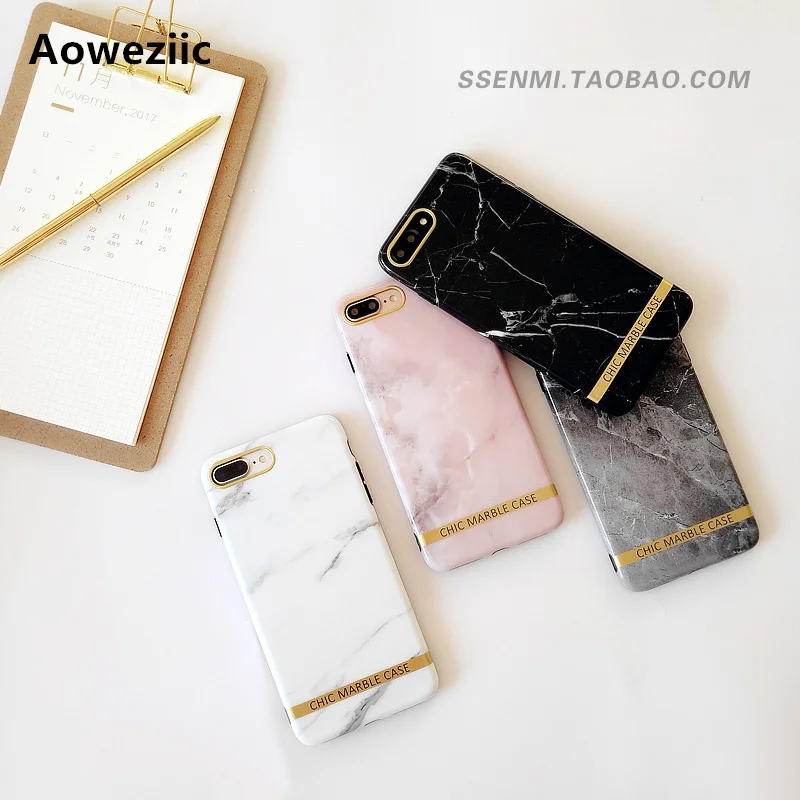 

Aoweziic New Creativity marble For iPhone X XS MAX XR 8Plus 7plus mobile phone case 6s Plus drop all-inclusive soft shell female