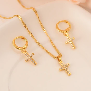 Gold crystal Cross Jewelry Sets for Women Jesus Necklace Earrings Jewelry Sets Wedding Bride Jewelry Christmas gifts
Gold crystal Cross Jewelry Sets for Women Jesus Necklace Earrings Jewelry Sets Wedding Bride Jewelry Christmas gifts