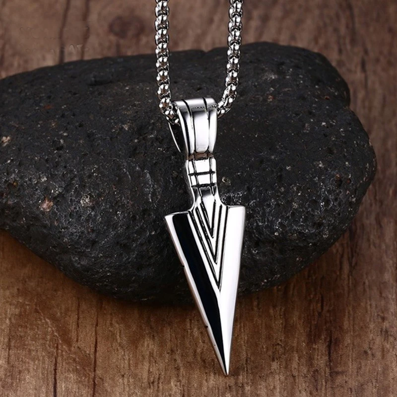 Striking Men's Vintage Spearhead Arrowhead Pendant Necklace for Men Special Surf Bike Chocker Stainless Steel Jewelry
Striking Men's Vintage Spearhead Arrowhead Pendant Necklace for Men Special Surf Bike Chocker Stainless Steel Jewelry