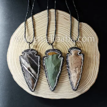 WT-NV052 Unique design Elegant gypsy natural stone arrowhead necklace with crystal beads rhinestone
WT-NV052 Unique design Elegant gypsy natural stone arrowhead necklace with crystal beads rhinestone