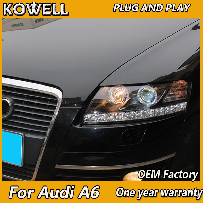 Автостайлинг KOWELL для Audi A6L передсветильник s двойные глаза ангела 2005-2011