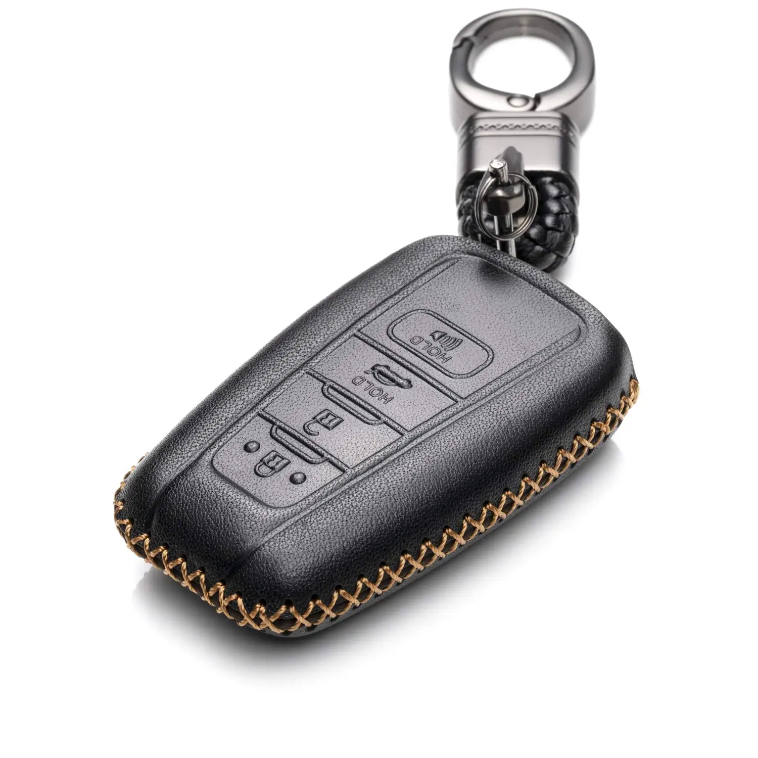Genuine Leather Remote Key Fob Case Cover Protector with Key Chain for 2019 Toyota Corolla Hatchback Avalon Camry Prius C-HR
Genuine Leather Remote Key Fob Case Cover Protector with Key Chain for 2019 Toyota Corolla Hatchback Avalon Camry Prius C-HR