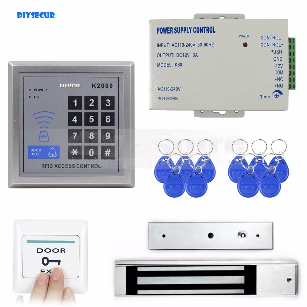 DIYSECUR Full Complete 125KHz Rfid Card Reader Keypad Door Access Control Kit + 280KG Magnetic Lock 
DIYSECUR Full Complete 125KHz Rfid Card Reader Keypad Door Access Control Kit + 280KG Magnetic Lock